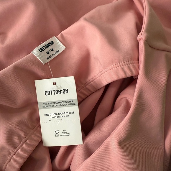 New with tags size medium cotton on mini ruched bodycon day to night dress pink - Picture 4 of 4
